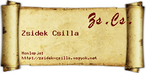 Zsidek Csilla névjegykártya